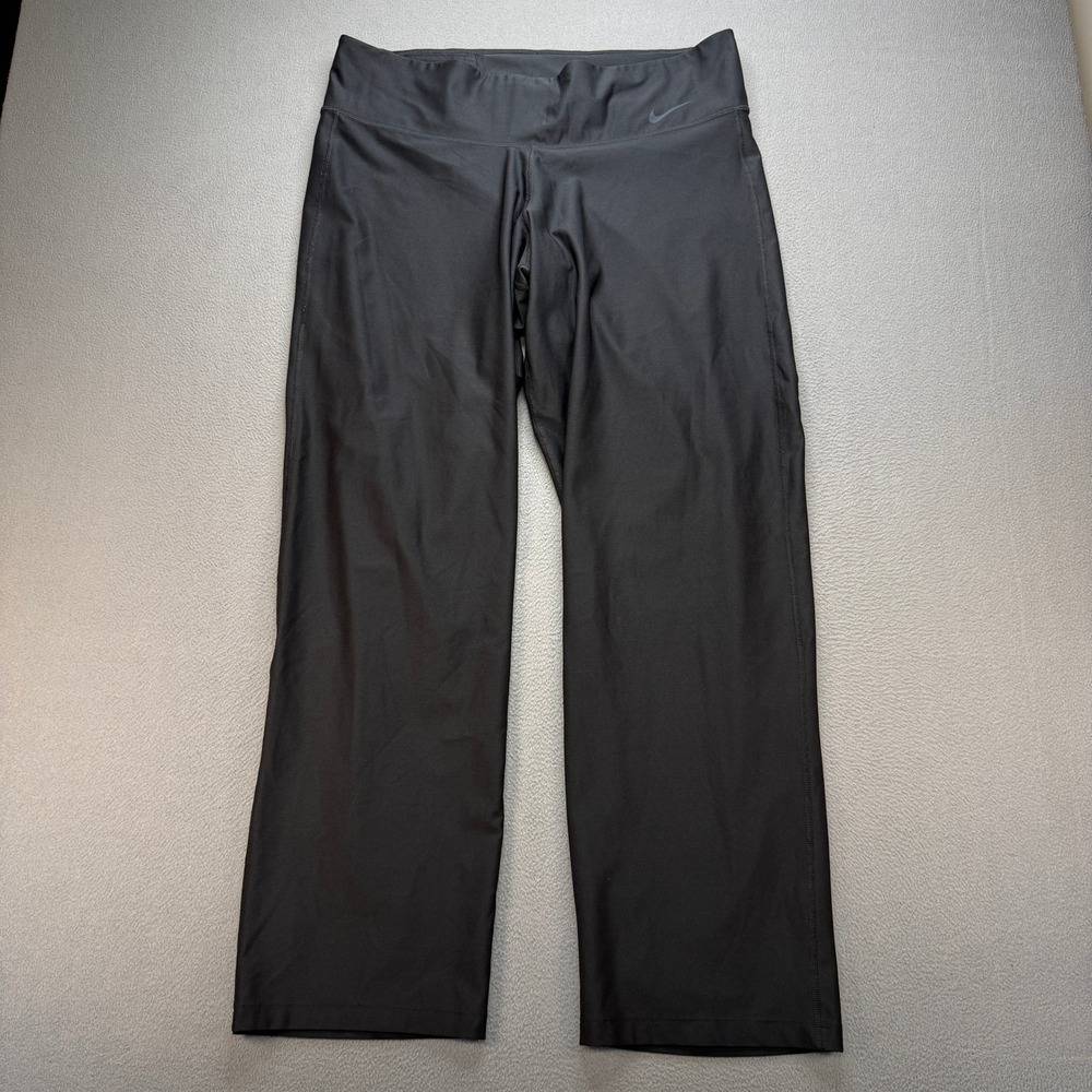 Nike Dri-FIT Pants Womens 2X Black Recycled Poly Spandex Straight Leg Active